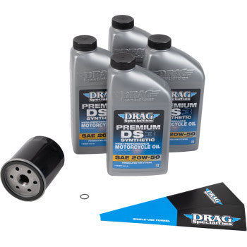 Drag Specialties Oil Full Synthetic Oil Change Kit - 20W50 - EVO/XL - Black Filter