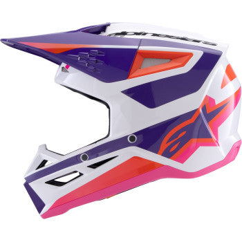 Alpinestars SM3 Heat Motorcycle Helmet - Gloss White/Purple/Pink - 0110-9024