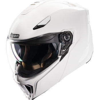 ICON Threshold Solid Modular Motorcycle Helmet - Gloss White