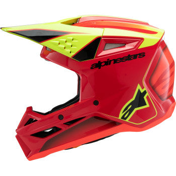 Alpinestars Youth SM3 Helmet - Fray - Gloss Red/Yellow Fluo/Black - 8301625-3051