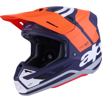 Alpinestars SM7 Core Motorcycle Helmet - Matte Orange/Blue - 0110-9281