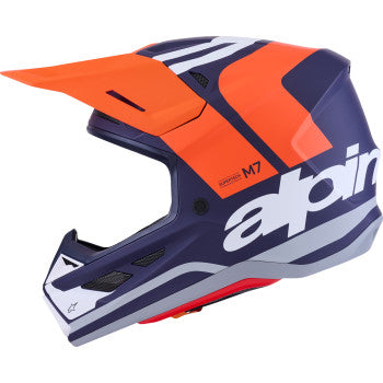 Alpinestars SM7 Core Motorcycle Helmet - Matte Orange/Blue - 0110-9281