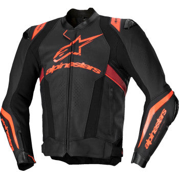 Alpinestars Missile v3 Ignition Leather Jacket - Black/Red Fluo/Dark Red - 3100325-1365