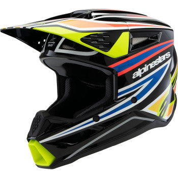 Alpinestars Youth SM3 Helmet - Wurx - Gloss Black/Yellow Fluo/Blue/Red - 8302025-1574