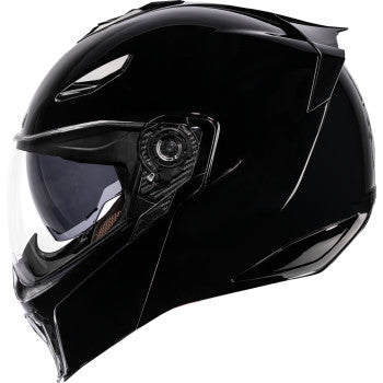 ICON Threshold Solid Modular Motorcycle Helmet - Gloss Black