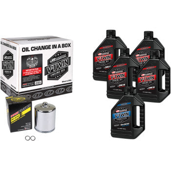 Maxima Racing Oil Sportster Synthetic 20W-50 Oil Change Kit - Chrome Filter - 90-119015PC
