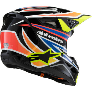 Alpinestars Youth SM3 Helmet - Wurx - Gloss Black/Yellow Fluo/Blue/Red - 8302025-1574