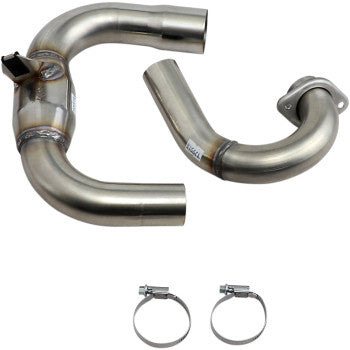 FMF Megabomb Head Pipe with Mid Pipe - Stainless Steel - Yamaha 250 - 044449