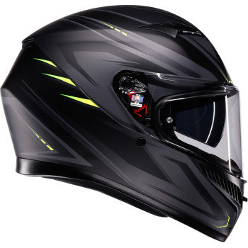AGV K3 Syth Motorcycle Helmet - Matte Black/Yellow Fluo