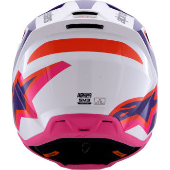 Alpinestars SM3 Heat Motorcycle Helmet - Gloss White/Purple/Pink - 0110-9024