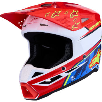 Alpinestars SM3 Falcon Motorcycle Helmet - Red Fluo/White/Blue/Yellow Fluo - 0110-9813