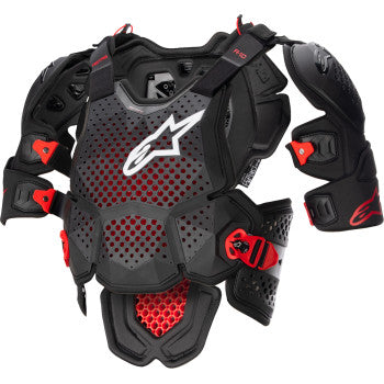 Alpinestars A-10 v2 Full Roost Guard - XS/S - Black/Red - 6700523-1431-XS