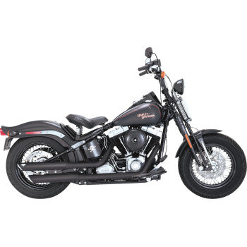 Vance & Hines 3" Twin Slash Slip-On Mufflers for Harley-Davidson Softail Slim / Deluxe / Cross Bones - Black - 46341