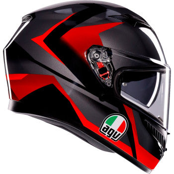 AGV K3 Striga Motorcycle Helmet - Black/Gray/Red