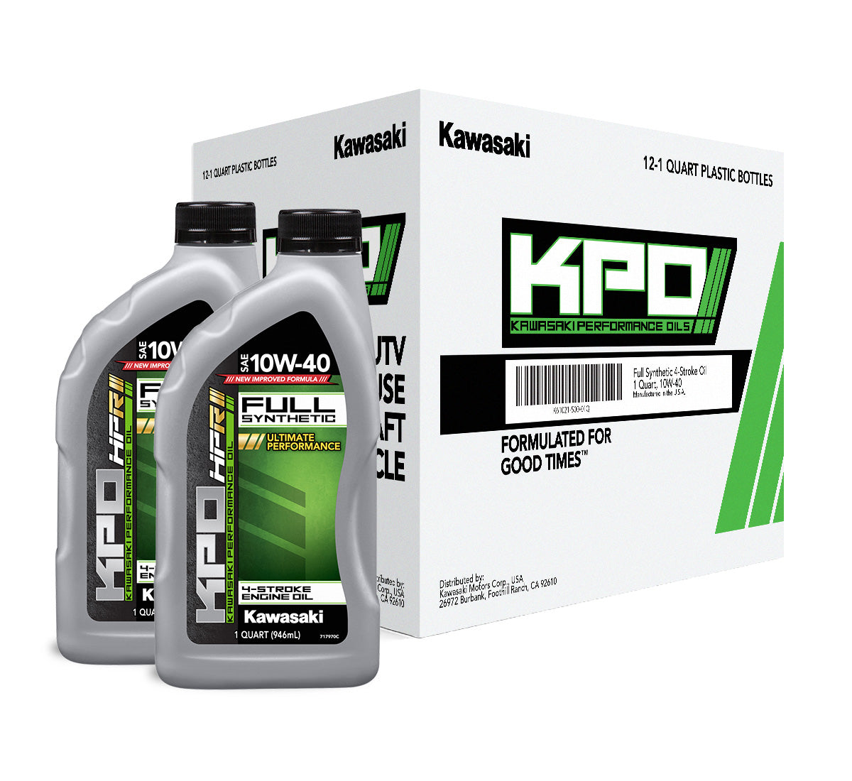 KPO Full Synthetic 4- #K61021-500-01Q Stroke Engine Oil, Quart, 10W-40