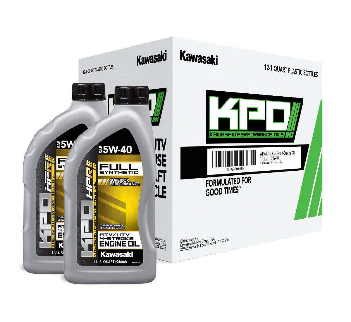 KPO UTV & ATV Full Synthetic 4- #K61027-500-01Q  Stroke Engine Oil, Quart, 5W-40
