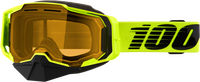 100% Armega Snowmobile Goggle - Neon Yellow w/ Yellow Lens - 50007-10009