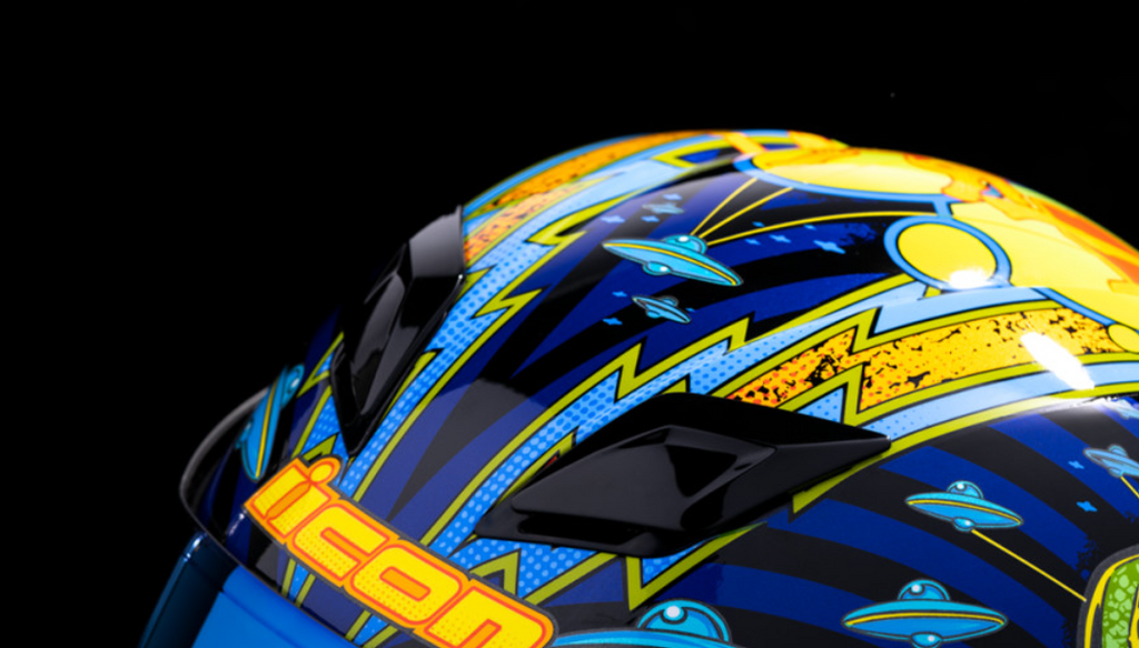 ICON Airflite Bugoid Blitz Motorcycle Helmet - Blue